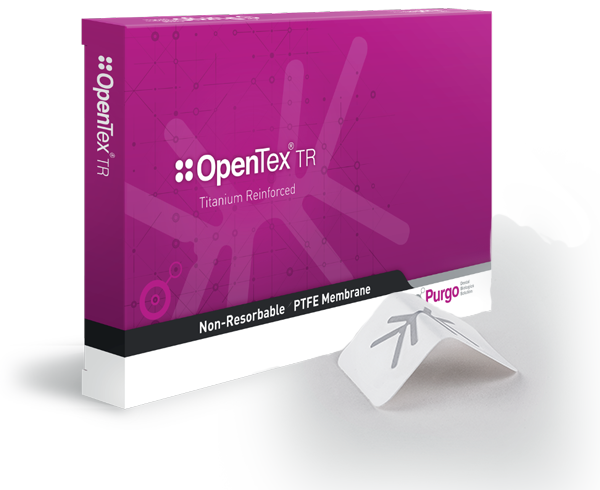 A membrana de PTFE não reabsorvível OpenTex® – TR é uma folha de politetrafluoretileno puro (PTFE) com malha de titânio, com características biológicas inertes e biocompatível com os tecidos.