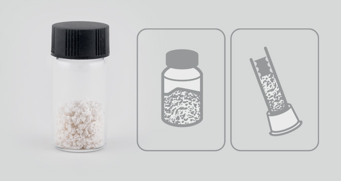 THE GraftTM potes é uma matriz óssea mineral natural e porosa. É produzido a partir da retirada de todos os componentes orgânicos do osso porcino.